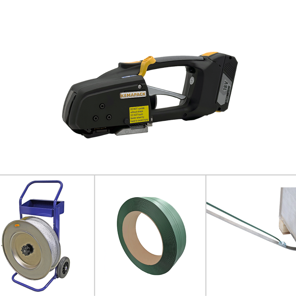 Komplett ausgestattet für die mobile Umreifung: Das Einsteiger-Set KR-T293